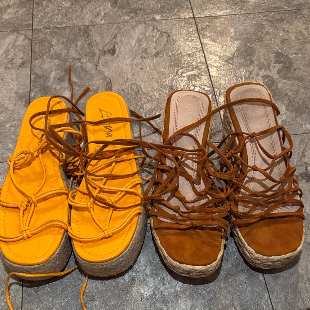 Tan and orange tangerine 🍊 🤎🧡
Espadrille tie up bundle Sandals